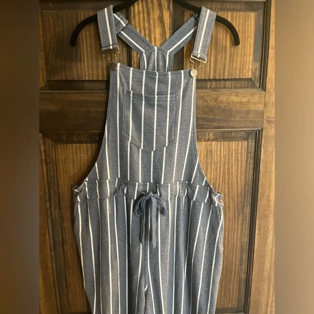 NEW, BIBS SIZE 14/16 BLUE WHITE STRIPE JUMPSUIT ROMPER EST. 1946​ - Picture 2 of 6